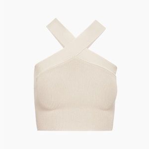 Euc Babaton sculpt knit criss cross cropped tank
